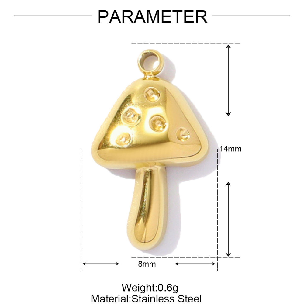 6pcs/pack Stainless Steel Lucky Clover Star DIY Charms Women Shell Jewelry Enamel Mushroom Eiffel Tower Goblet Necklace Pendants
