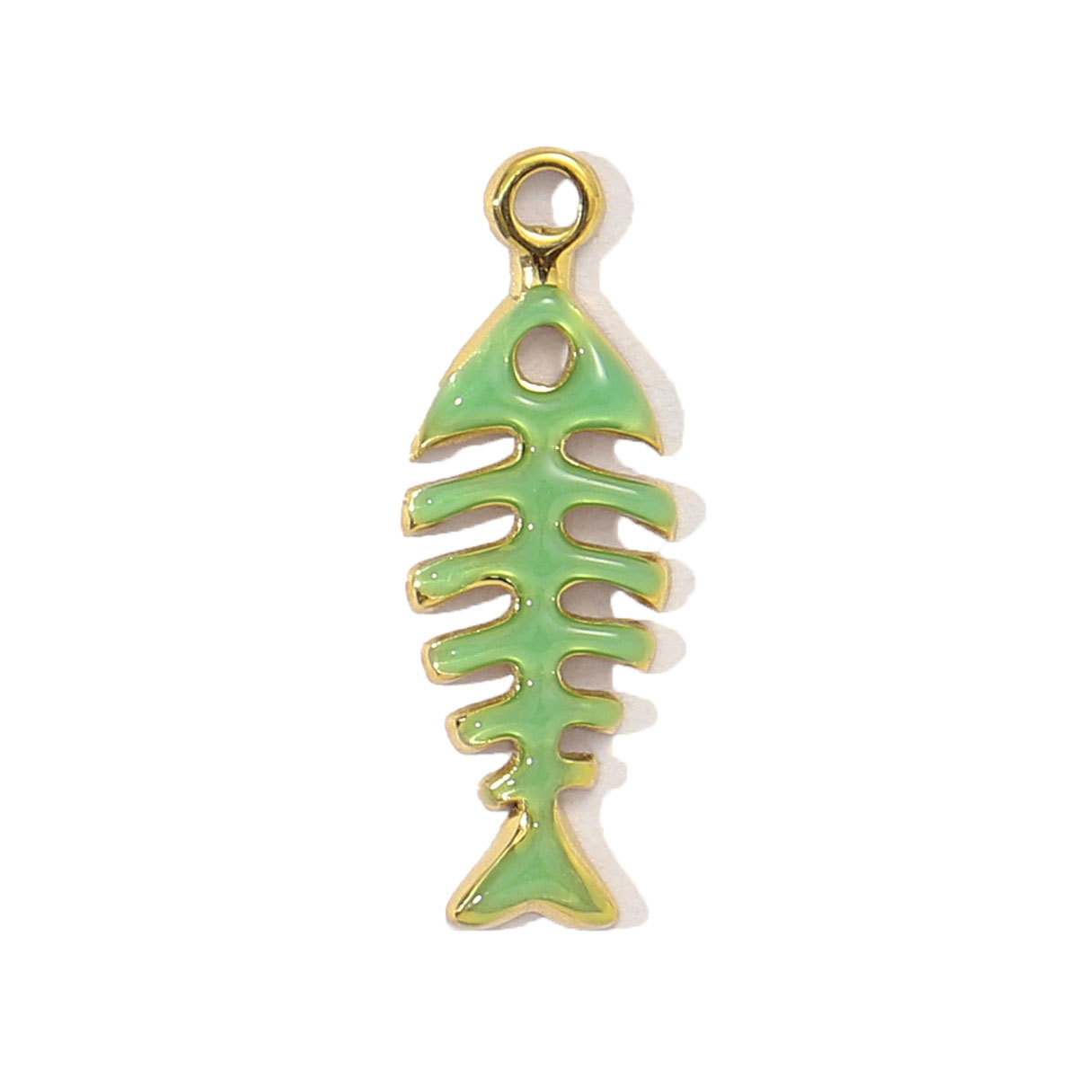 6pcs/pack Stainless Steel Enamel Fish Bone DIY Charms Women Coral Beach Slipper Palm Tree Necklace Pendant Ocean Theme Jewelry