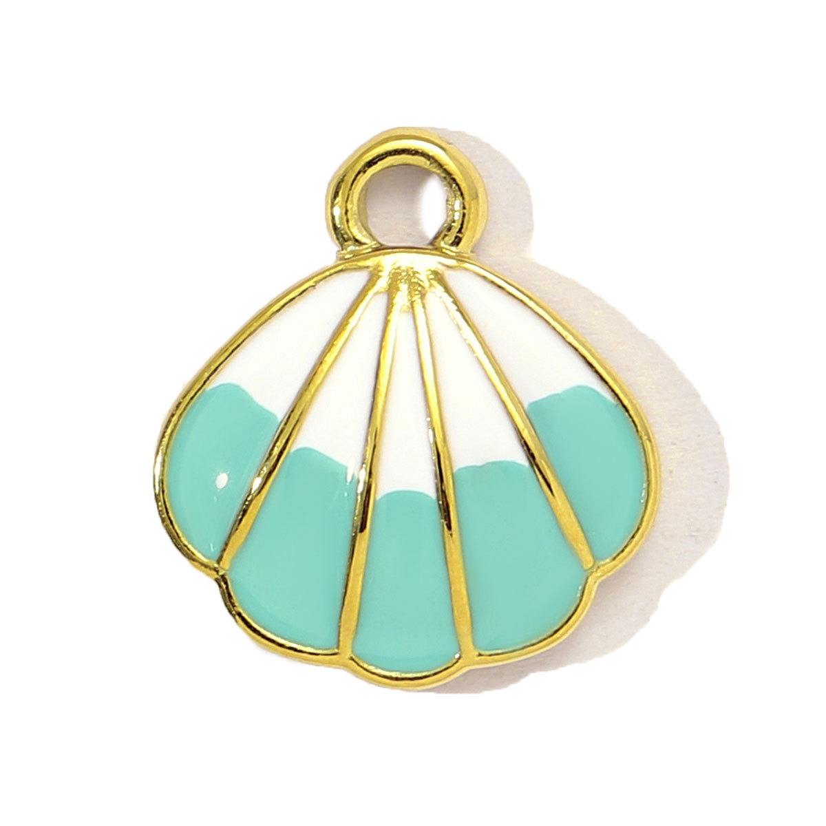 6pcs/pack Stainless Steel Enamel Fish Bone DIY Charms Women Coral Beach Slipper Palm Tree Necklace Pendant Ocean Theme Jewelry