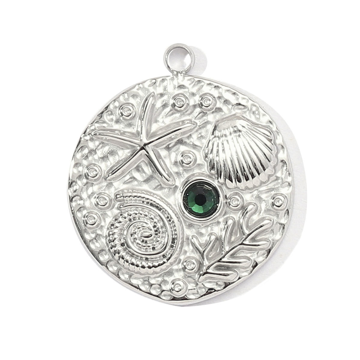 6pcs/pack Stainless Steel Enamel Fish Bone DIY Charms Women Coral Beach Slipper Palm Tree Necklace Pendant Ocean Theme Jewelry