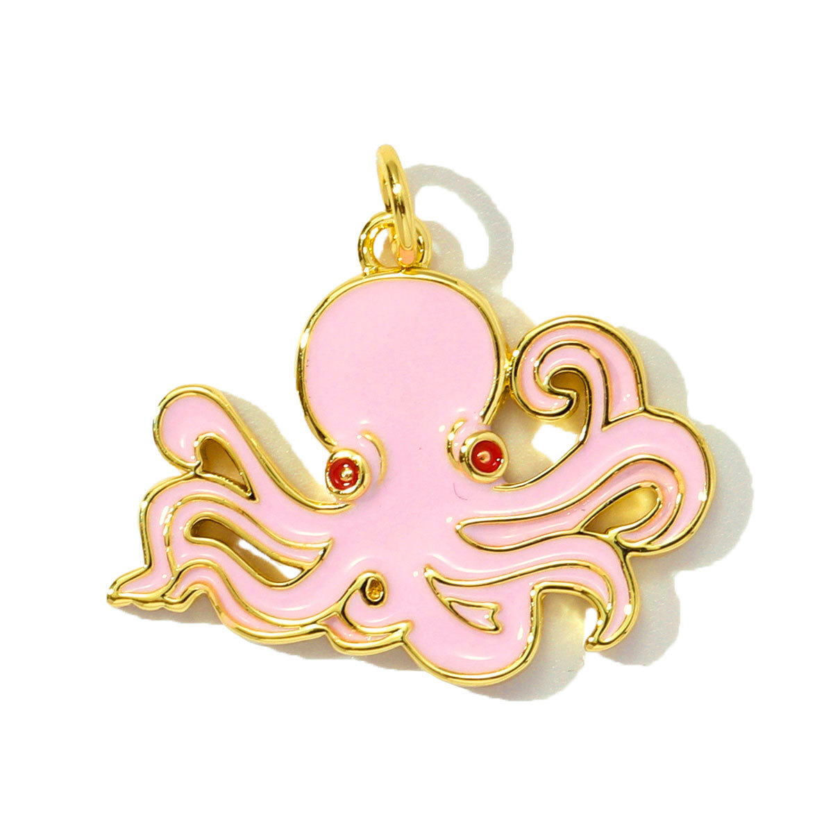 6pcs/pack Cute Copper Zircon Enamel Ladybug Panda DIY Charms Shell Octopus Starfish Pendants Women Necklaces Making Jewelry
