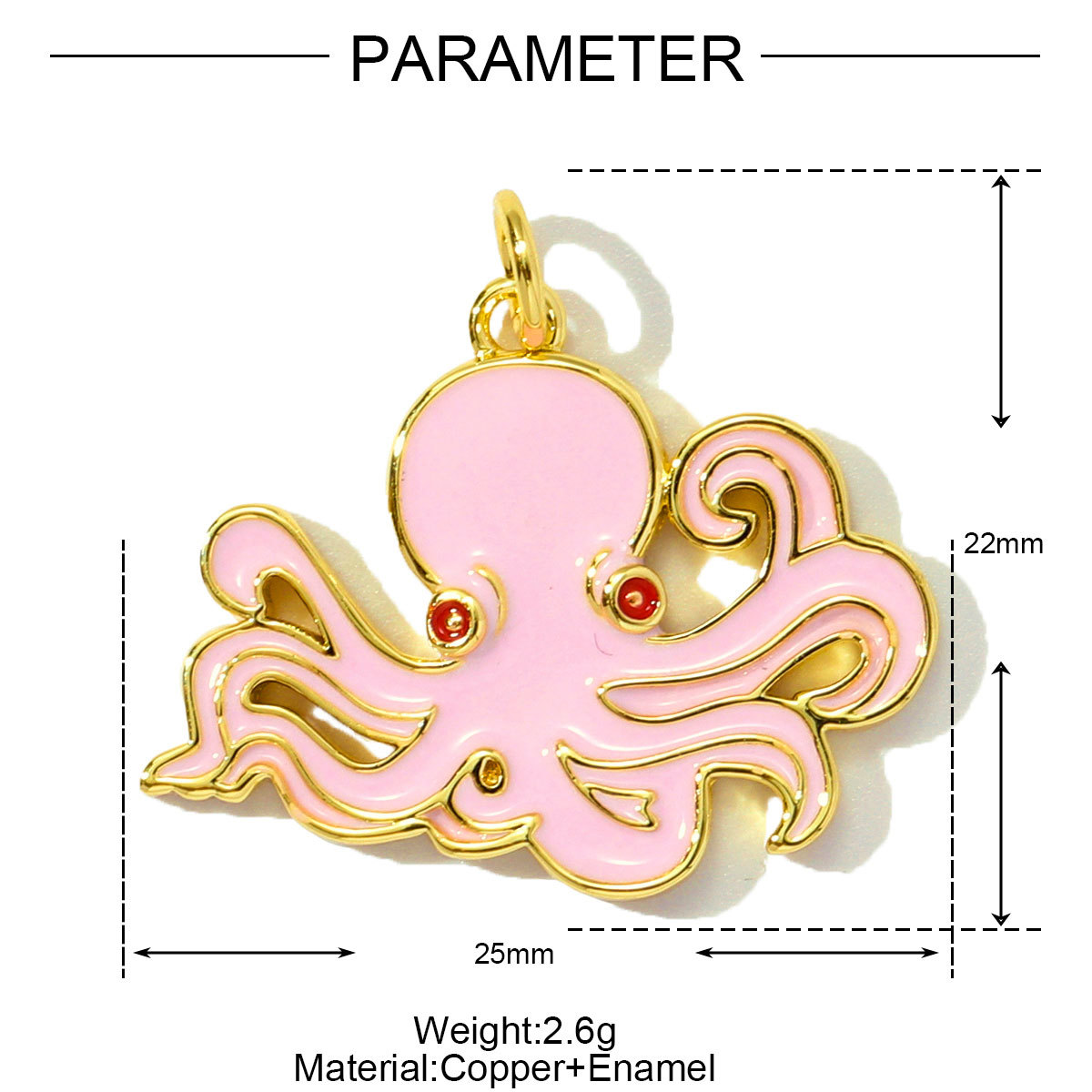 6pcs/pack Cute Copper Zircon Enamel Ladybug Panda DIY Charms Shell Octopus Starfish Pendants Women Necklaces Making Jewelry