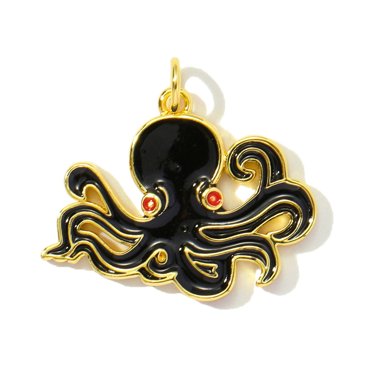 6pcs/pack Cute Copper Zircon Enamel Ladybug Panda DIY Charms Shell Octopus Starfish Pendants Women Necklaces Making Jewelry