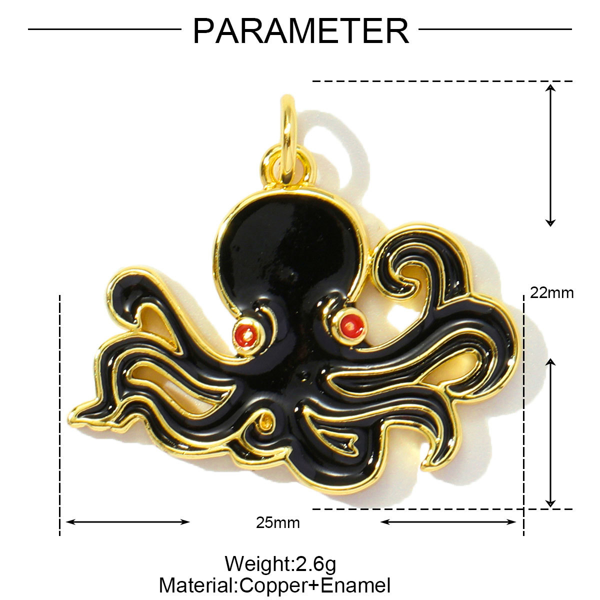 6pcs/pack Cute Copper Zircon Enamel Ladybug Panda DIY Charms Shell Octopus Starfish Pendants Women Necklaces Making Jewelry