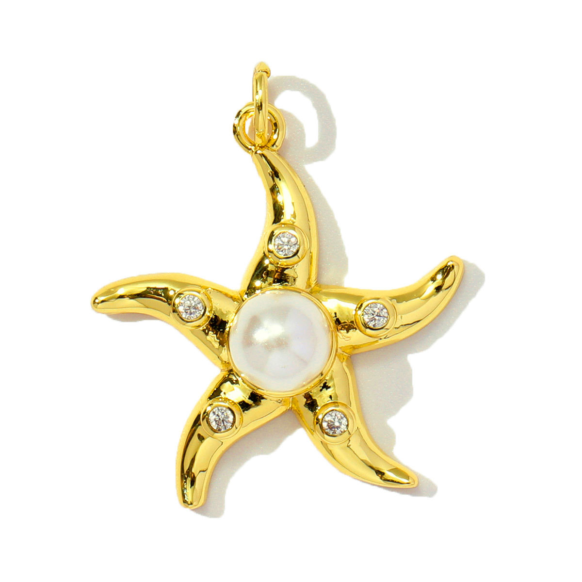 6pcs/pack Cute Copper Zircon Enamel Ladybug Panda DIY Charms Shell Octopus Starfish Pendants Women Necklaces Making Jewelry