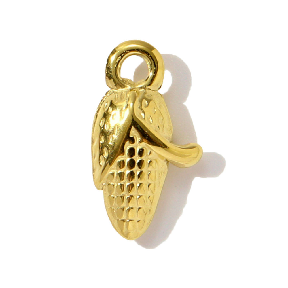6pcs/pack Stainless Steel Corn Ice Cream Necklace Pendants Wine Glasses Cherry DIY Charms Earrings Making Women Jewelry