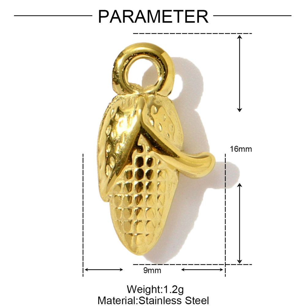 6pcs/pack Stainless Steel Corn Ice Cream Necklace Pendants Wine Glasses Cherry DIY Charms Earrings Making Women Jewelry
