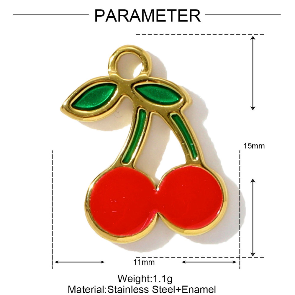 6pcs/pack Stainless Steel Corn Ice Cream Necklace Pendants Wine Glasses Cherry DIY Charms Earrings Making Women Jewelry
