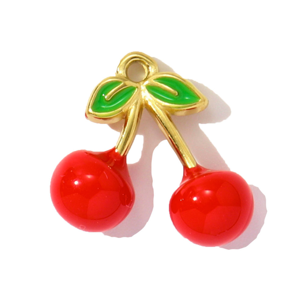 6pcs/pack Stainless Steel Corn Ice Cream Necklace Pendants Wine Glasses Cherry DIY Charms Earrings Making Women Jewelry