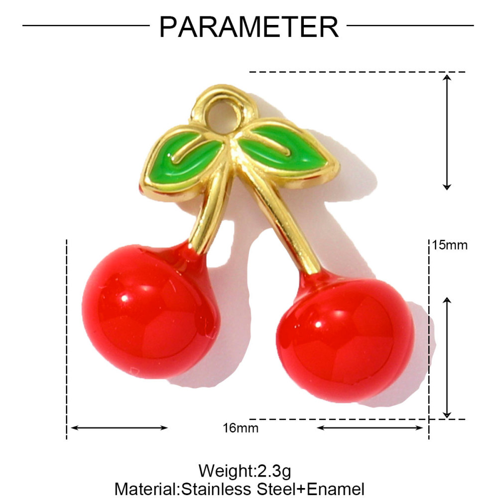 6pcs/pack Stainless Steel Corn Ice Cream Necklace Pendants Wine Glasses Cherry DIY Charms Earrings Making Women Jewelry