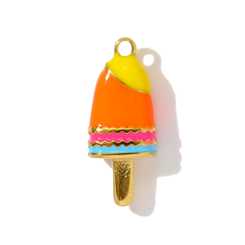 6pcs/pack Stainless Steel Corn Ice Cream Necklace Pendants Wine Glasses Cherry DIY Charms Earrings Making Women Jewelry