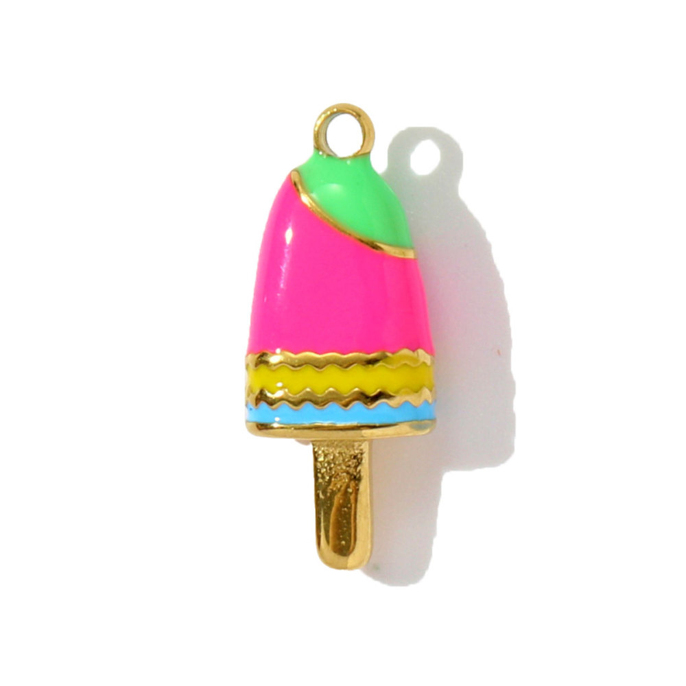 6pcs/pack Stainless Steel Corn Ice Cream Necklace Pendants Wine Glasses Cherry DIY Charms Earrings Making Women Jewelry