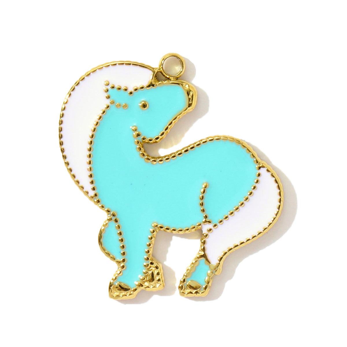 6pcs/pack Enamel Horse Owl Stainless Steel Necklace Pendants Crescent Moon Star DIY Charms Fish Earrings Making Women Jewelry