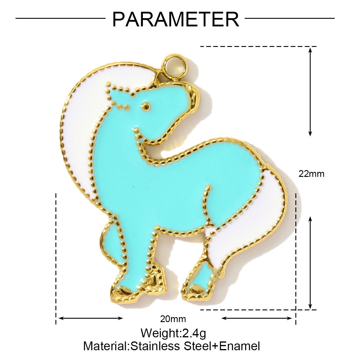 6pcs/pack Enamel Horse Owl Stainless Steel Necklace Pendants Crescent Moon Star DIY Charms Fish Earrings Making Women Jewelry