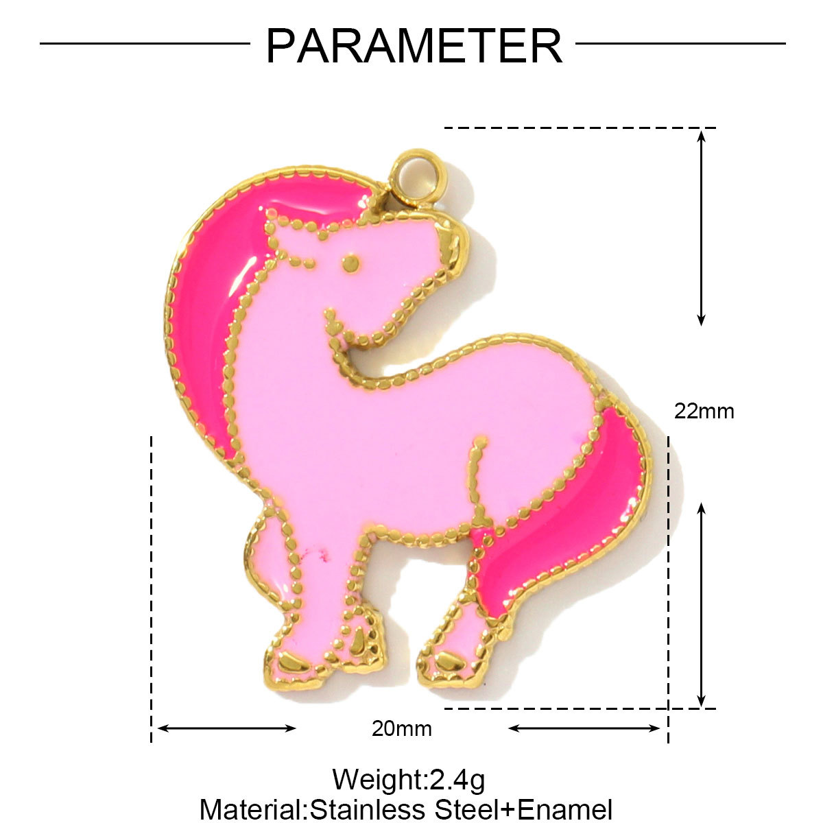 6pcs/pack Enamel Horse Owl Stainless Steel Necklace Pendants Crescent Moon Star DIY Charms Fish Earrings Making Women Jewelry
