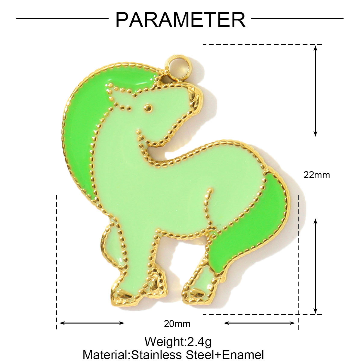 6pcs/pack Enamel Horse Owl Stainless Steel Necklace Pendants Crescent Moon Star DIY Charms Fish Earrings Making Women Jewelry