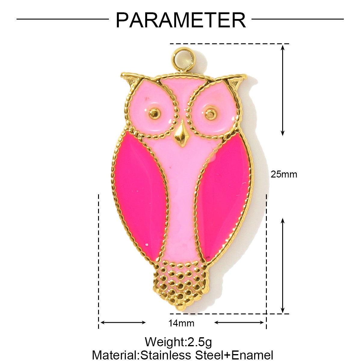 6pcs/pack Enamel Horse Owl Stainless Steel Necklace Pendants Crescent Moon Star DIY Charms Fish Earrings Making Women Jewelry