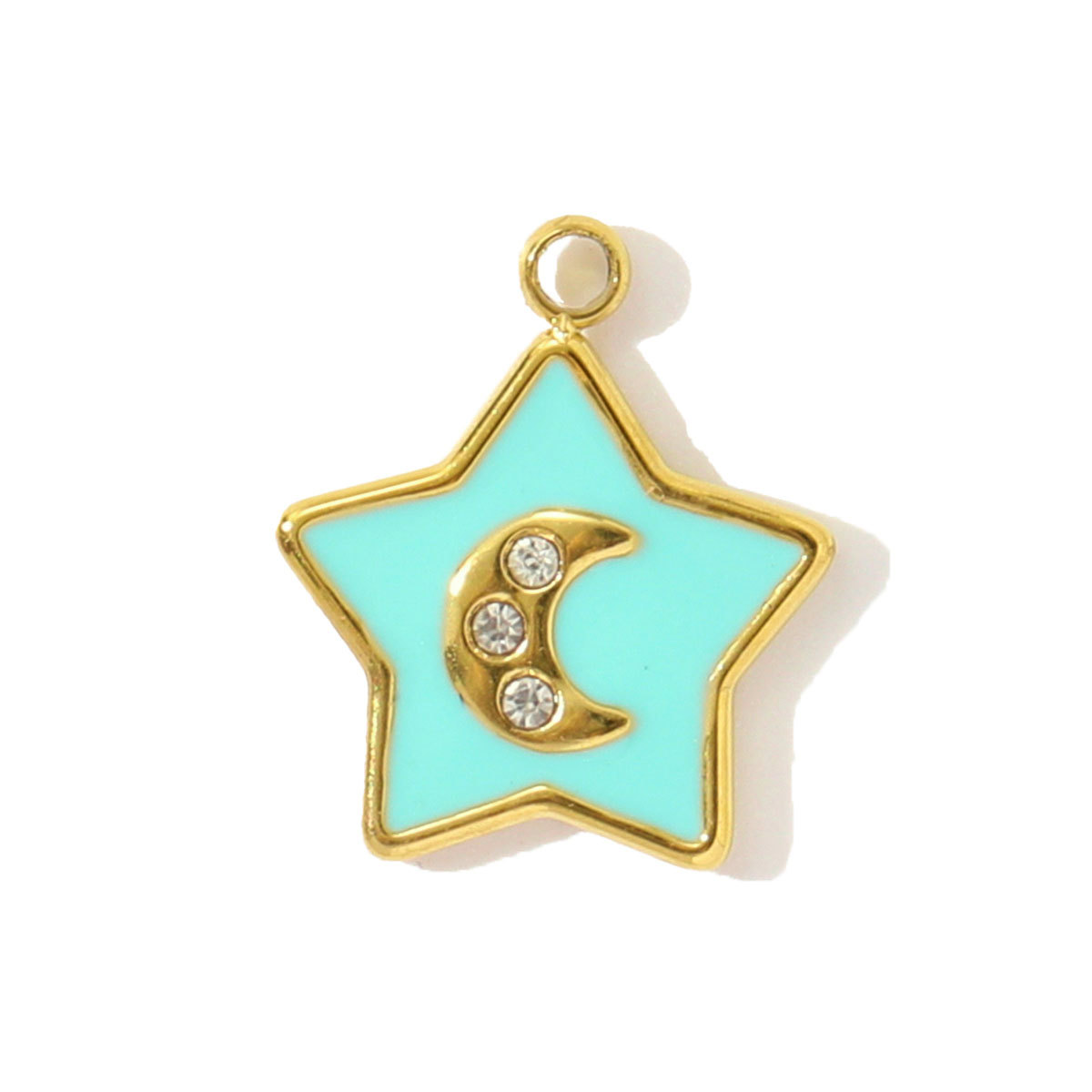6pcs/pack Enamel Horse Owl Stainless Steel Necklace Pendants Crescent Moon Star DIY Charms Fish Earrings Making Women Jewelry
