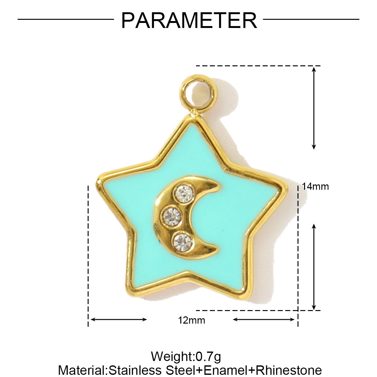 6pcs/pack Enamel Horse Owl Stainless Steel Necklace Pendants Crescent Moon Star DIY Charms Fish Earrings Making Women Jewelry