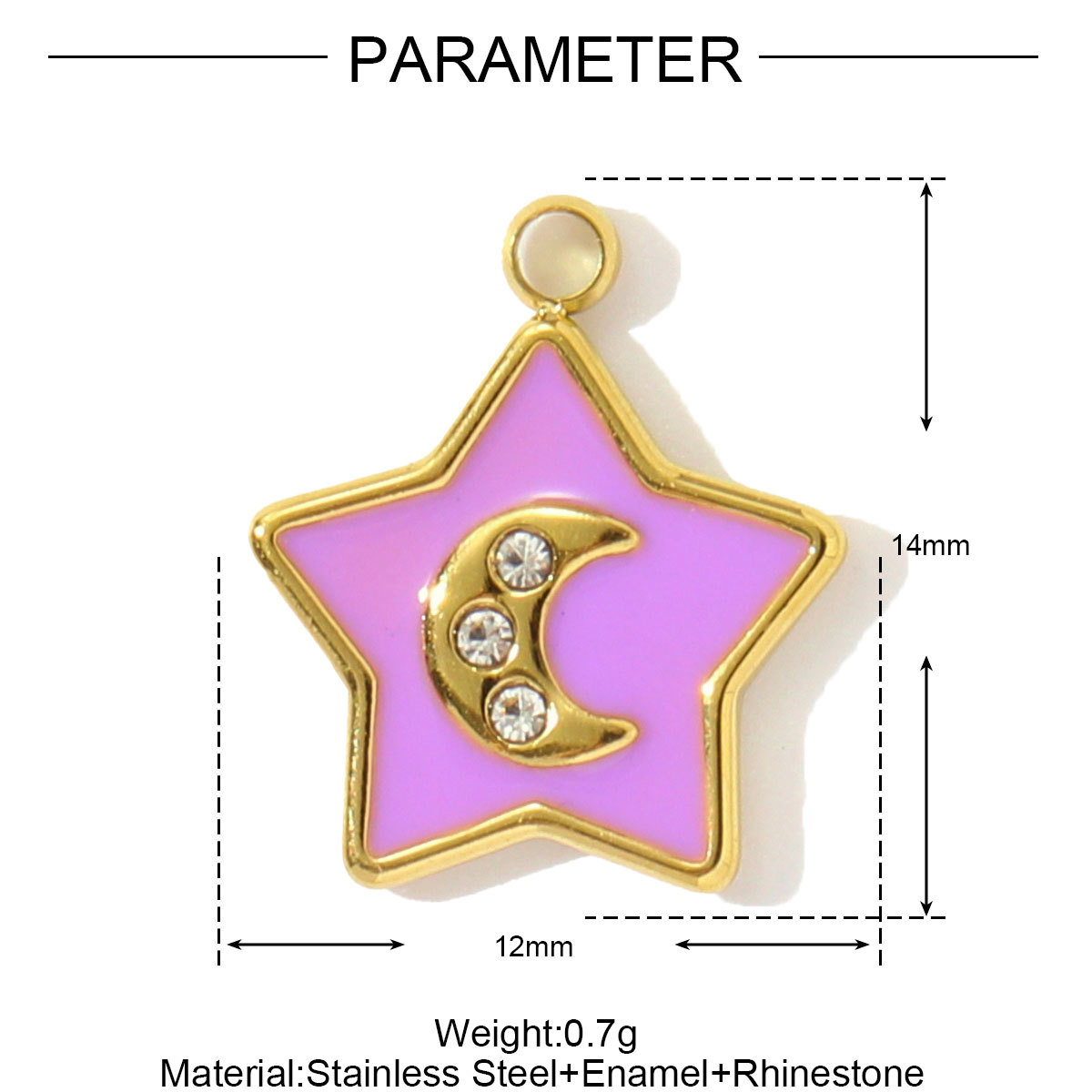 6pcs/pack Enamel Horse Owl Stainless Steel Necklace Pendants Crescent Moon Star DIY Charms Fish Earrings Making Women Jewelry