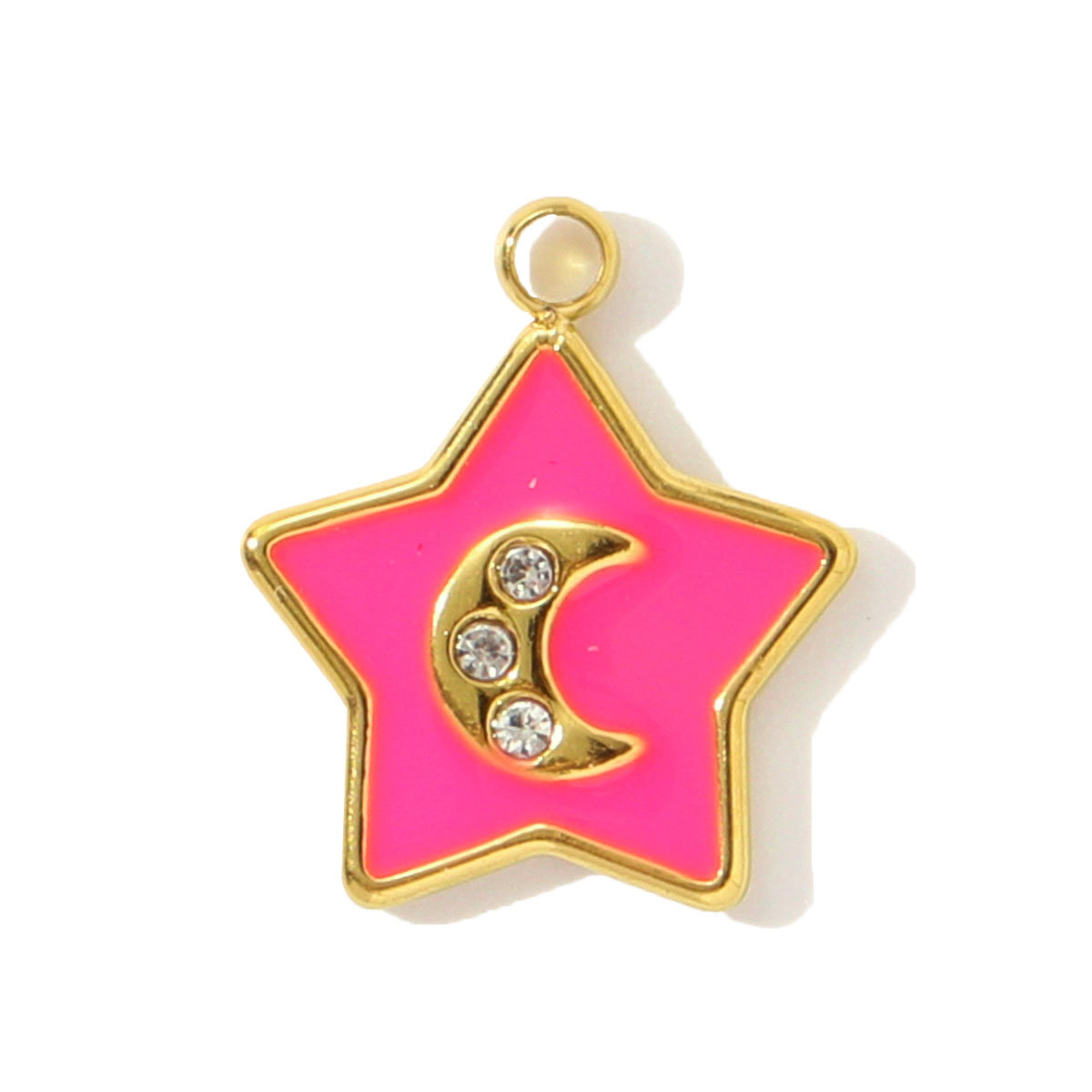 6pcs/pack Enamel Horse Owl Stainless Steel Necklace Pendants Crescent Moon Star DIY Charms Fish Earrings Making Women Jewelry