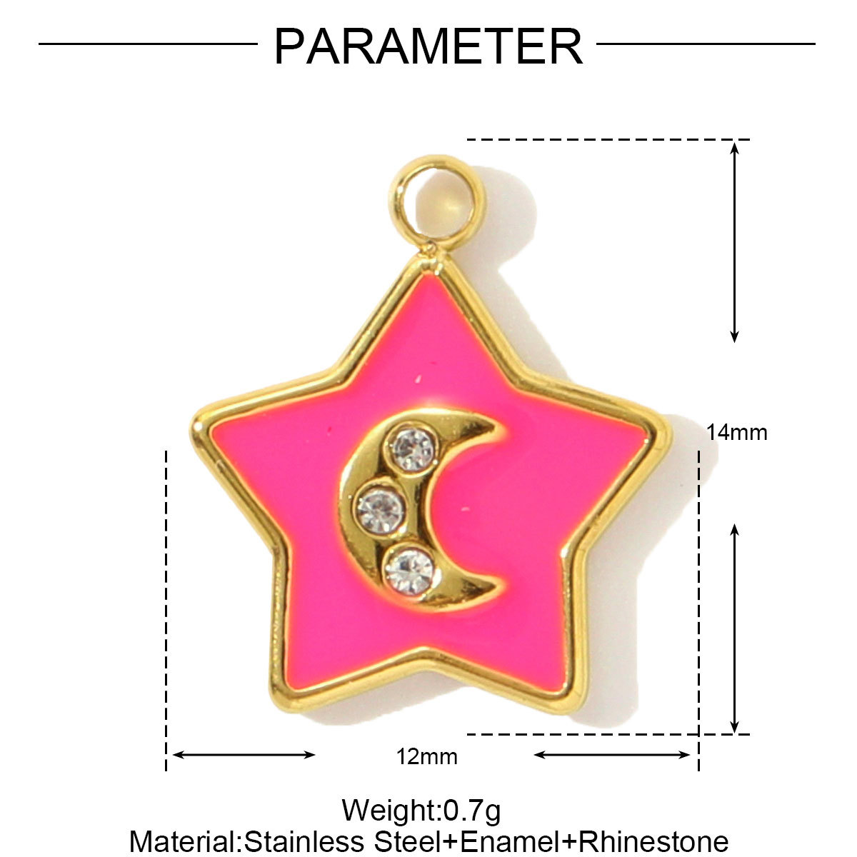 6pcs/pack Enamel Horse Owl Stainless Steel Necklace Pendants Crescent Moon Star DIY Charms Fish Earrings Making Women Jewelry