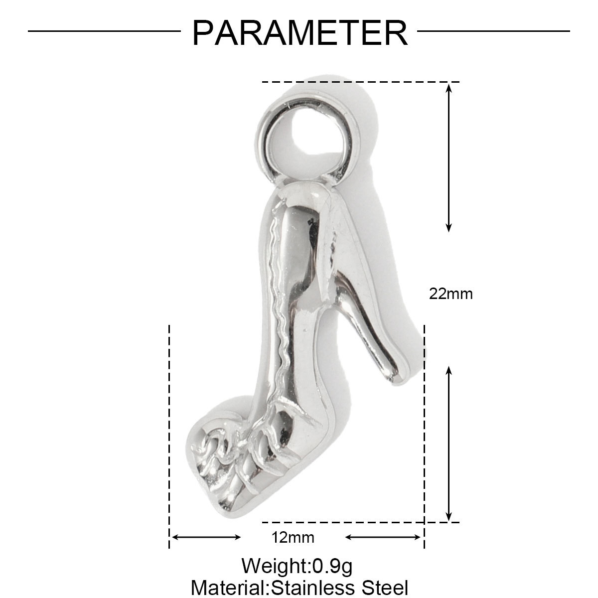 6pcs/pack Enamel Crystal Heart Stainless Steel Pendants High Heels Eiffel Tower DIY Charms Violin Earrings Making Women Jewelry
