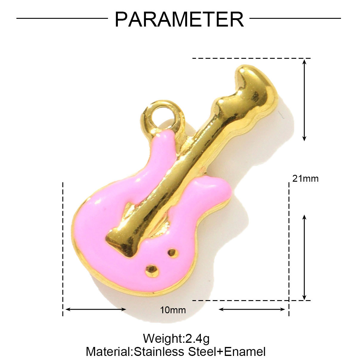 6pcs/pack Enamel Crystal Heart Stainless Steel Pendants High Heels Eiffel Tower DIY Charms Violin Earrings Making Women Jewelry