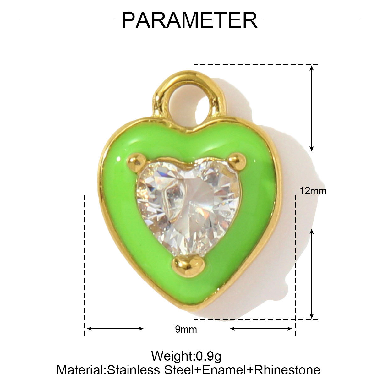 6pcs/pack Enamel Crystal Heart Stainless Steel Pendants High Heels Eiffel Tower DIY Charms Violin Earrings Making Women Jewelry