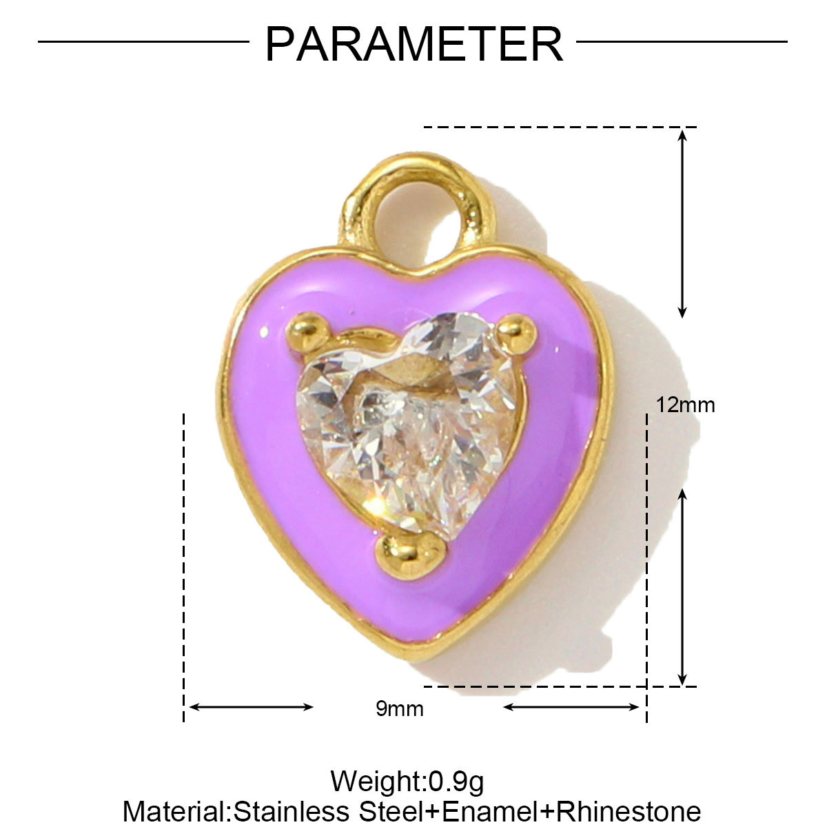 6pcs/pack Enamel Crystal Heart Stainless Steel Pendants High Heels Eiffel Tower DIY Charms Violin Earrings Making Women Jewelry