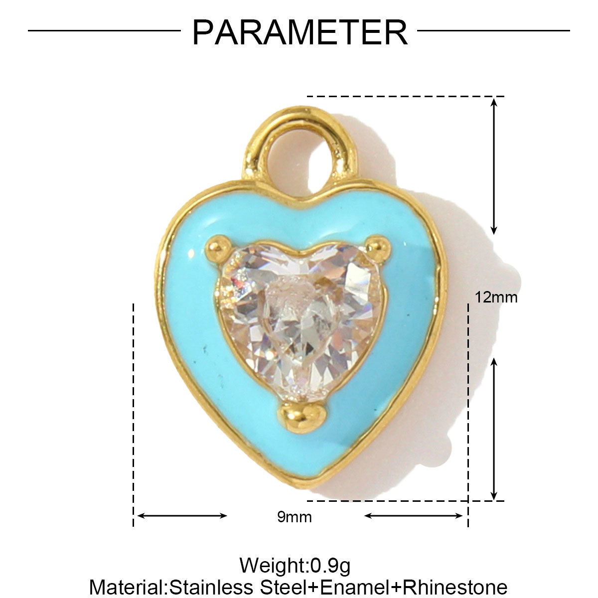 6pcs/pack Enamel Crystal Heart Stainless Steel Pendants High Heels Eiffel Tower DIY Charms Violin Earrings Making Women Jewelry