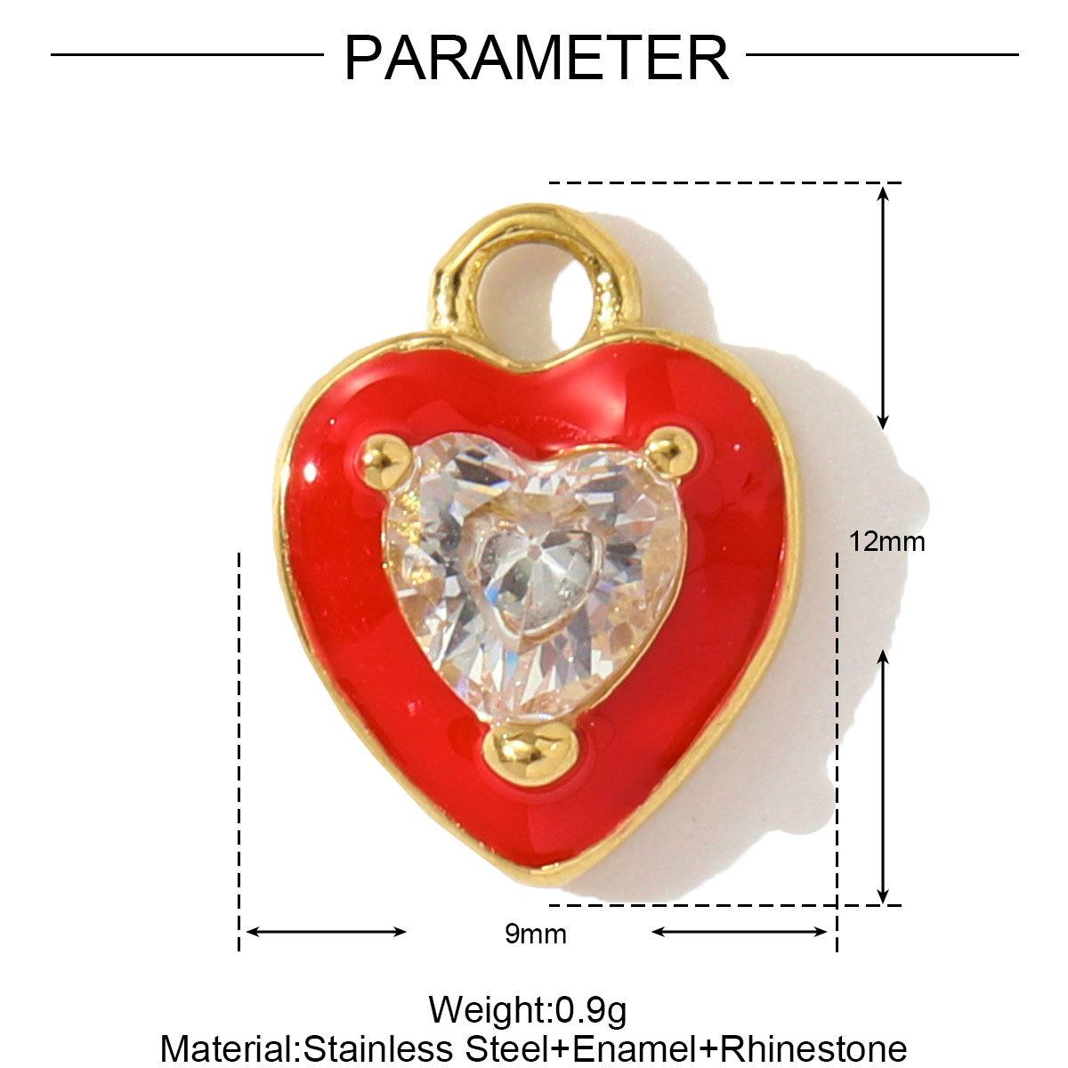 6pcs/pack Enamel Crystal Heart Stainless Steel Pendants High Heels Eiffel Tower DIY Charms Violin Earrings Making Women Jewelry