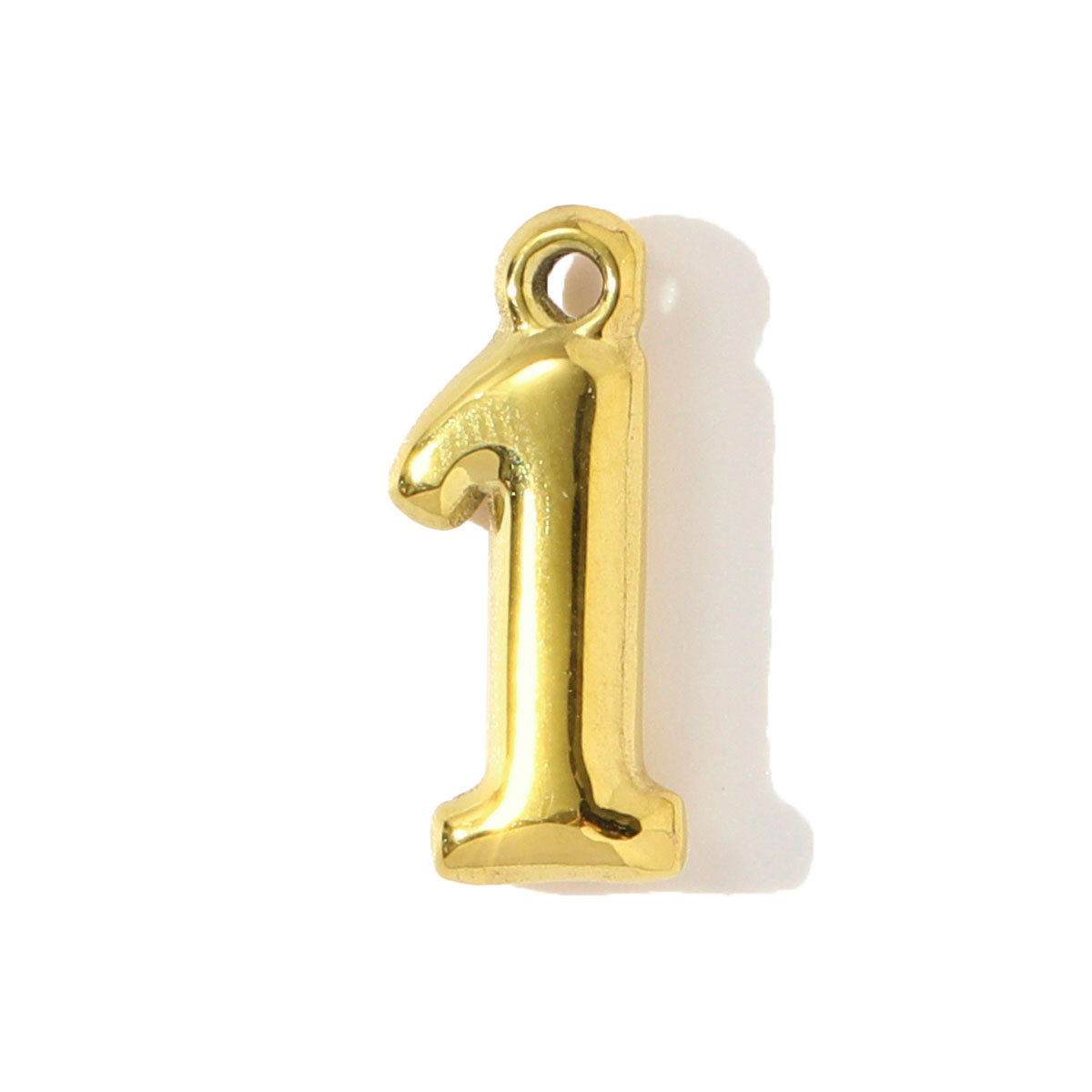 6pcs/pack Fashion Stainless Steel 0-7 Number Necklace Pendants  Gold Digit DIY Earring Charms Making Women Jewelry