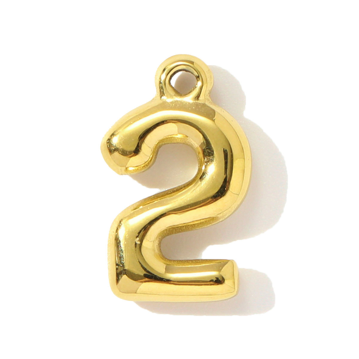 6pcs/pack Fashion Stainless Steel 0-7 Number Necklace Pendants  Gold Digit DIY Earring Charms Making Women Jewelry