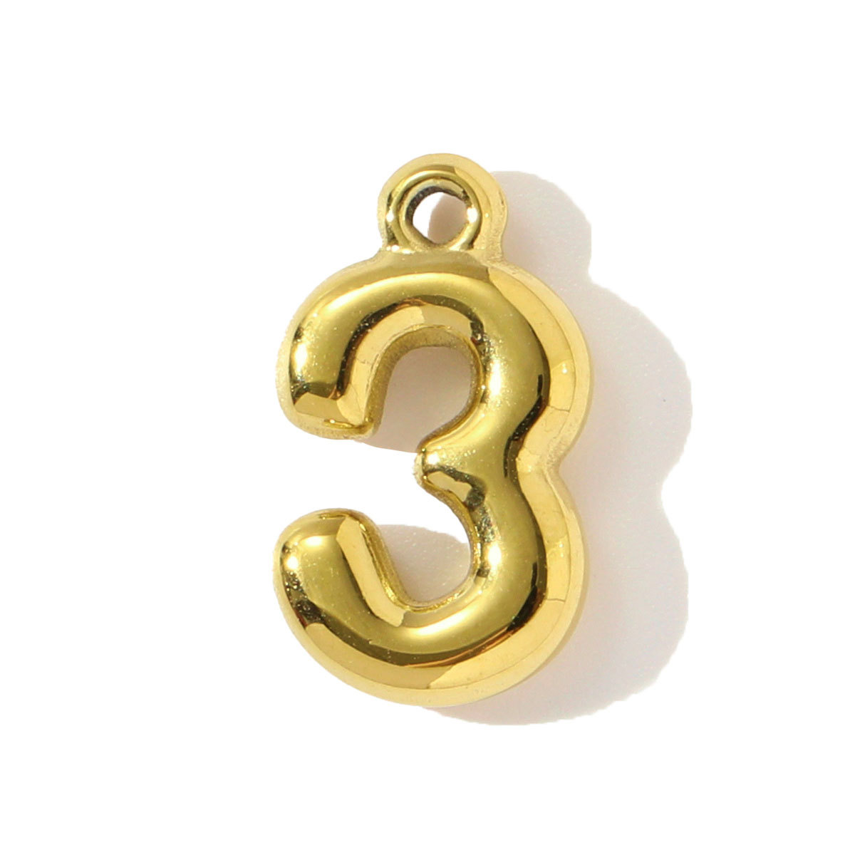 6pcs/pack Fashion Stainless Steel 0-7 Number Necklace Pendants  Gold Digit DIY Earring Charms Making Women Jewelry