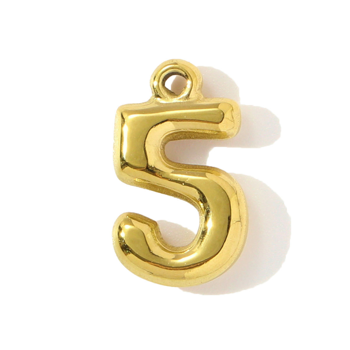 6pcs/pack Fashion Stainless Steel 0-7 Number Necklace Pendants  Gold Digit DIY Earring Charms Making Women Jewelry