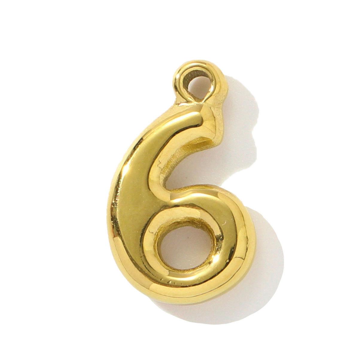 6pcs/pack Fashion Stainless Steel 0-7 Number Necklace Pendants  Gold Digit DIY Earring Charms Making Women Jewelry