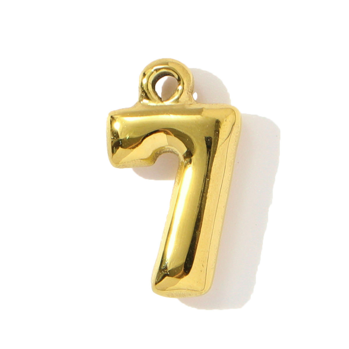 6pcs/pack Fashion Stainless Steel 0-7 Number Necklace Pendants  Gold Digit DIY Earring Charms Making Women Jewelry