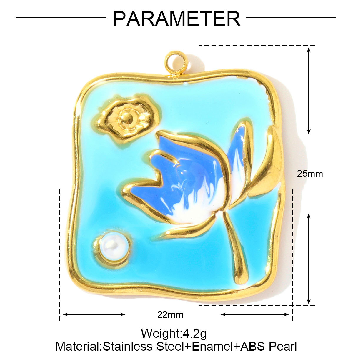 6pcs/pack Stainless Steel Enamel Monet Garden Necklace Pendants Lotus Daisy DIY Earring Charms Flower Making Women Jewelry