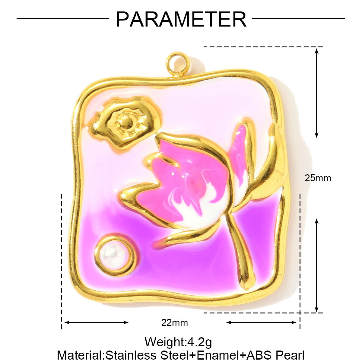 6pcs/pack Stainless Steel Enamel Monet Garden Necklace Pendants Lotus Daisy DIY Earring Charms Flower Making Women Jewelry