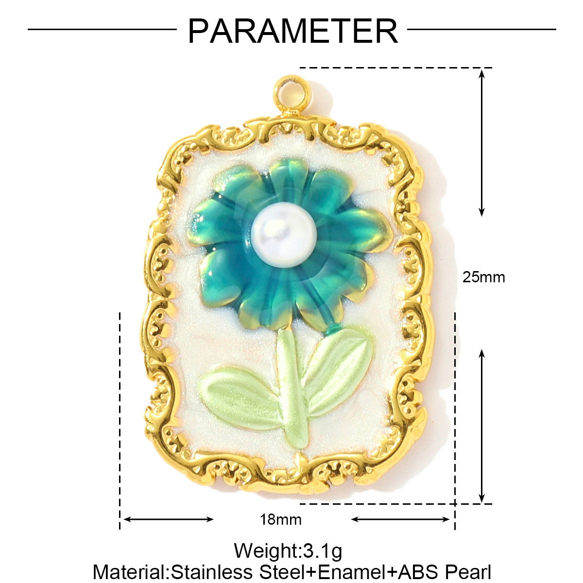 6pcs/pack Stainless Steel Enamel Monet Garden Necklace Pendants Lotus Daisy DIY Earring Charms Flower Making Women Jewelry