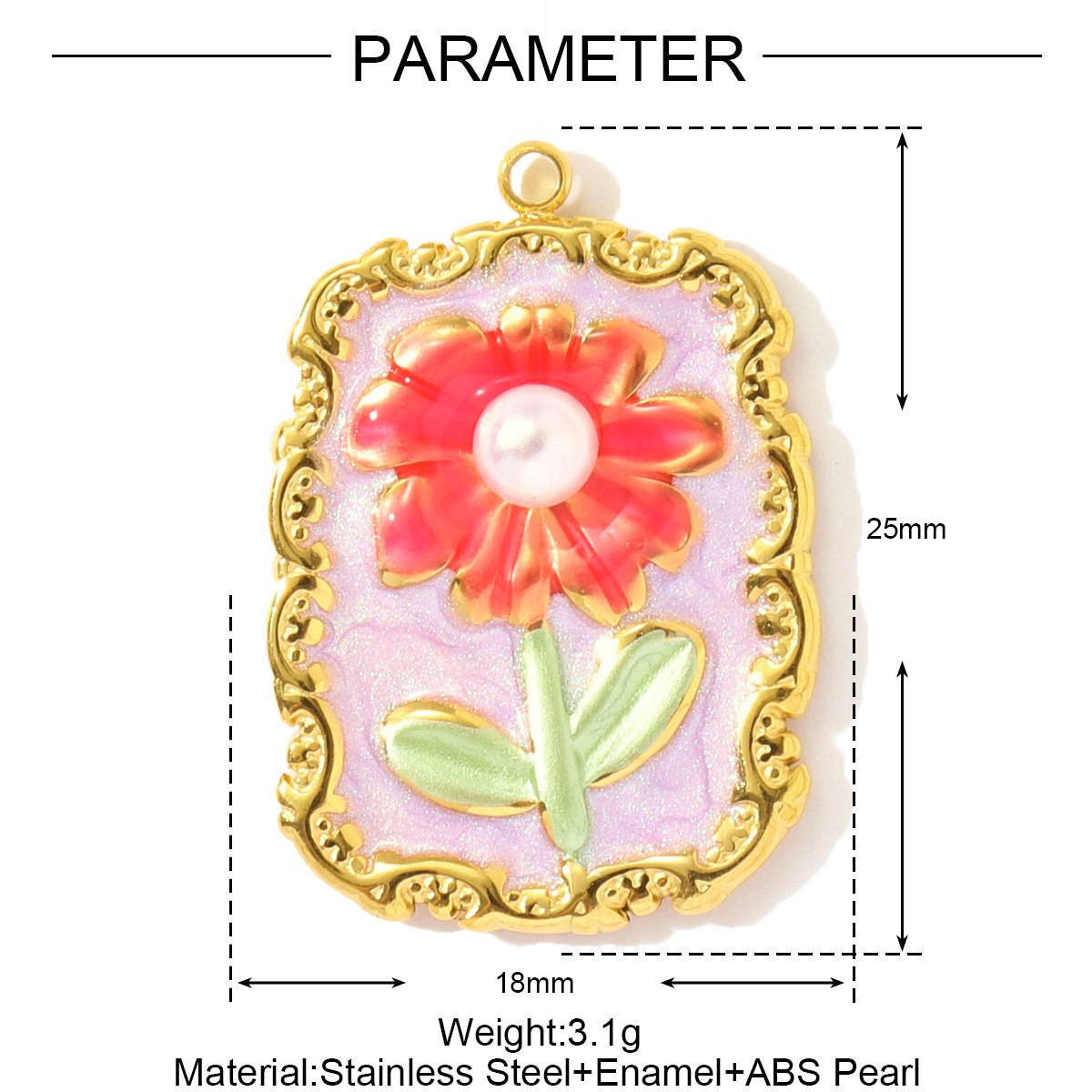 6pcs/pack Stainless Steel Enamel Monet Garden Necklace Pendants Lotus Daisy DIY Earring Charms Flower Making Women Jewelry
