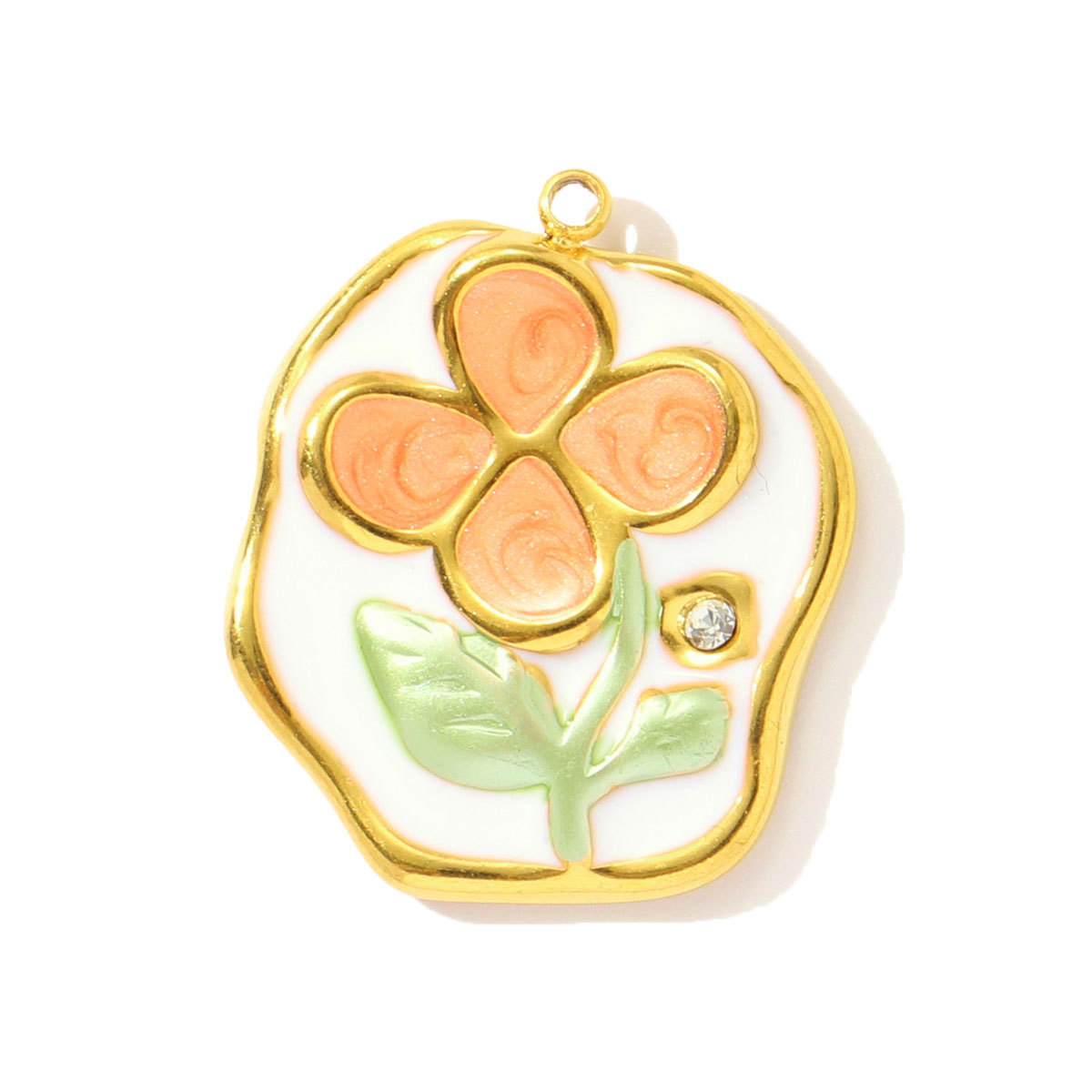 6pcs/pack Stainless Steel Enamel Monet Garden Necklace Pendants Lotus Daisy DIY Earring Charms Flower Making Women Jewelry