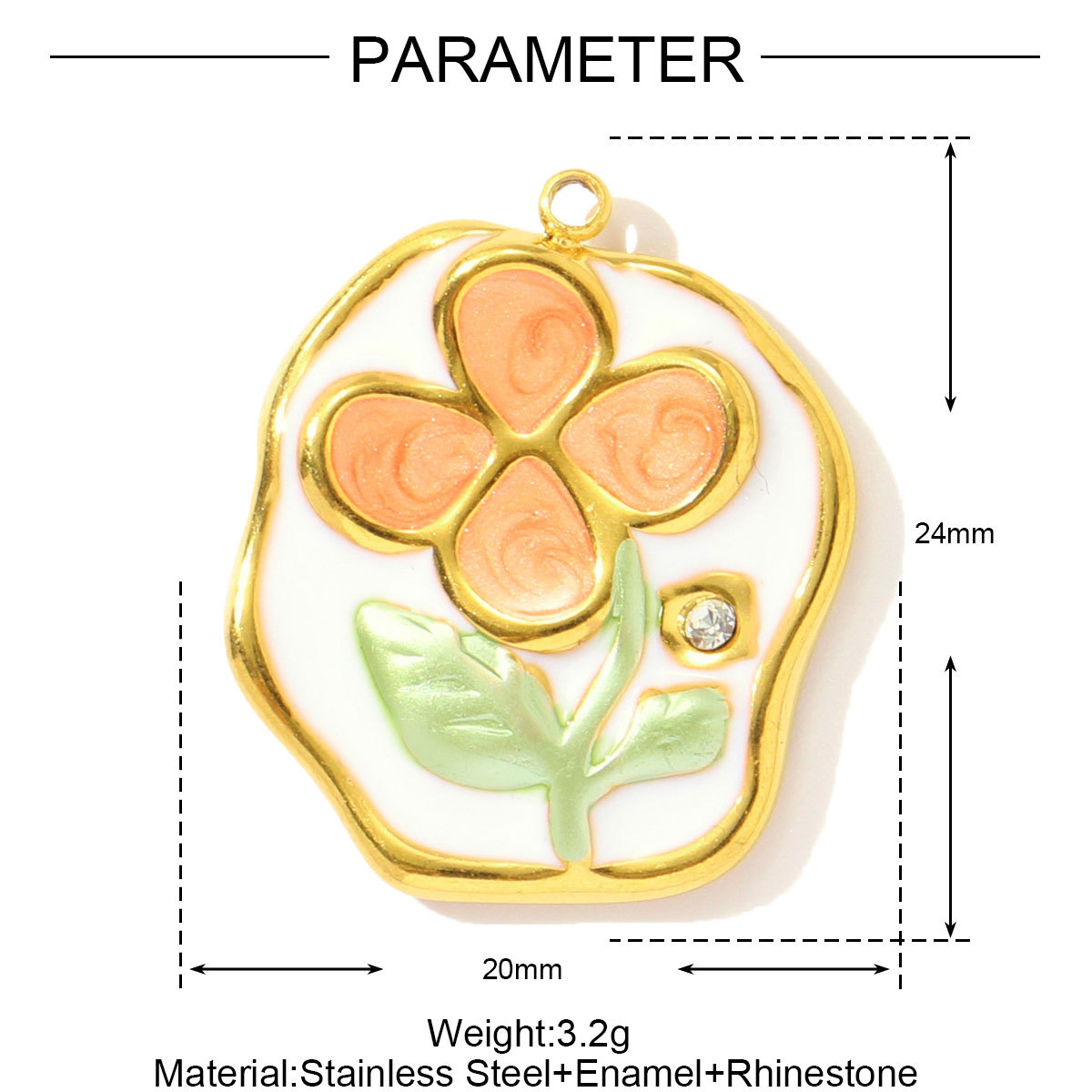 6pcs/pack Stainless Steel Enamel Monet Garden Necklace Pendants Lotus Daisy DIY Earring Charms Flower Making Women Jewelry