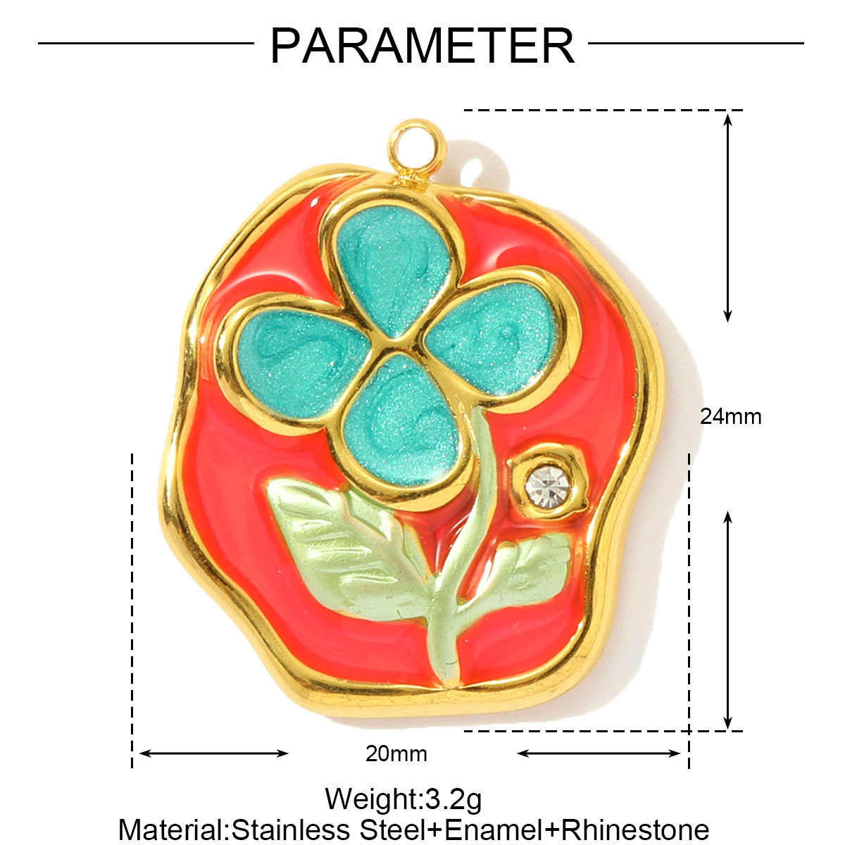 6pcs/pack Stainless Steel Enamel Monet Garden Necklace Pendants Lotus Daisy DIY Earring Charms Flower Making Women Jewelry