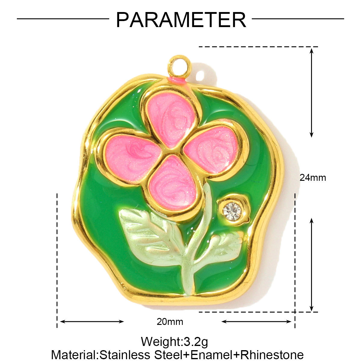 6pcs/pack Stainless Steel Enamel Monet Garden Necklace Pendants Lotus Daisy DIY Earring Charms Flower Making Women Jewelry