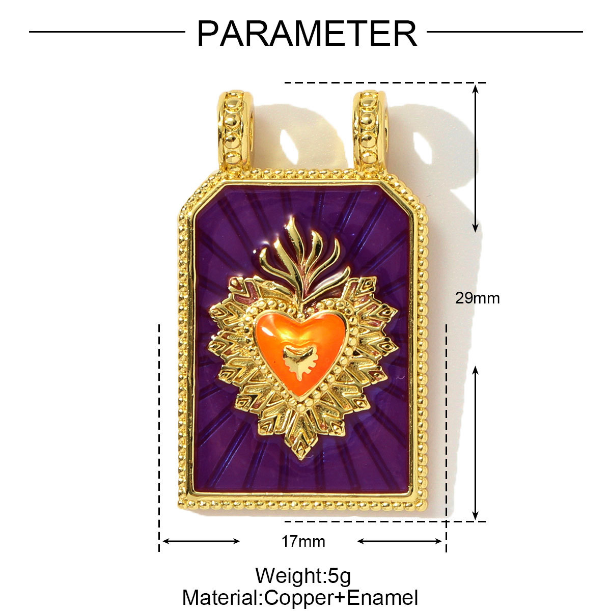 6pcs/pack Copper Zircon Tarot Cards DIY Charms Enamel Heart Evil Eye Hand Pendants Women Necklace Making Jewelry Accessories