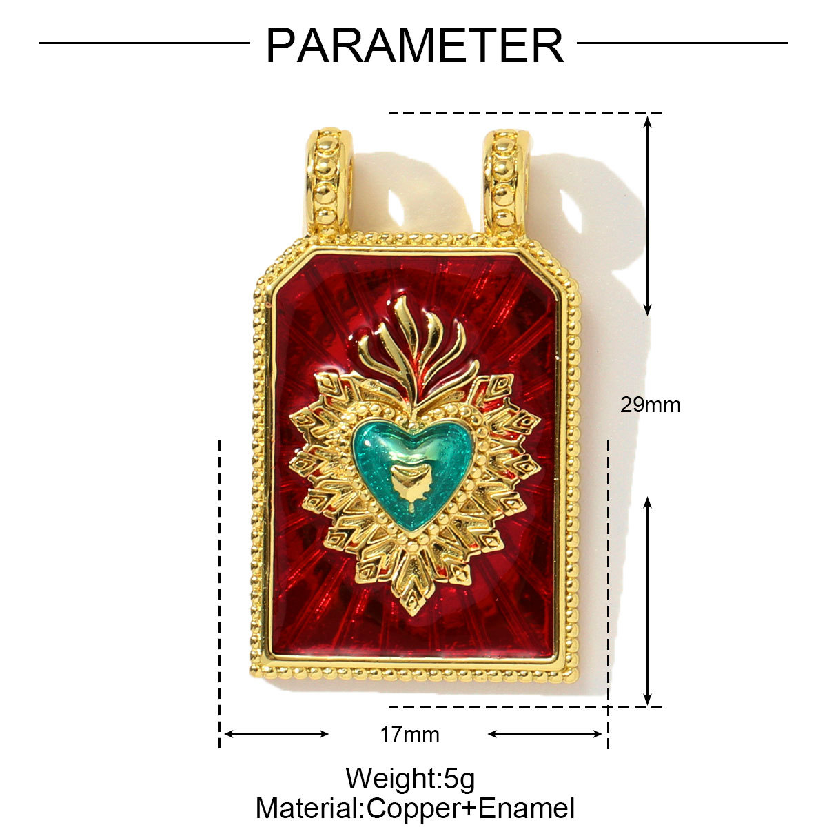 6pcs/pack Copper Zircon Tarot Cards DIY Charms Enamel Heart Evil Eye Hand Pendants Women Necklace Making Jewelry Accessories