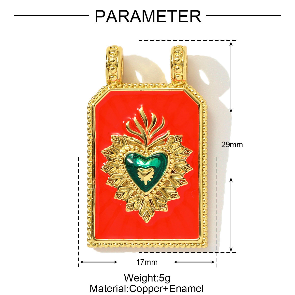 6pcs/pack Copper Zircon Tarot Cards DIY Charms Enamel Heart Evil Eye Hand Pendants Women Necklace Making Jewelry Accessories