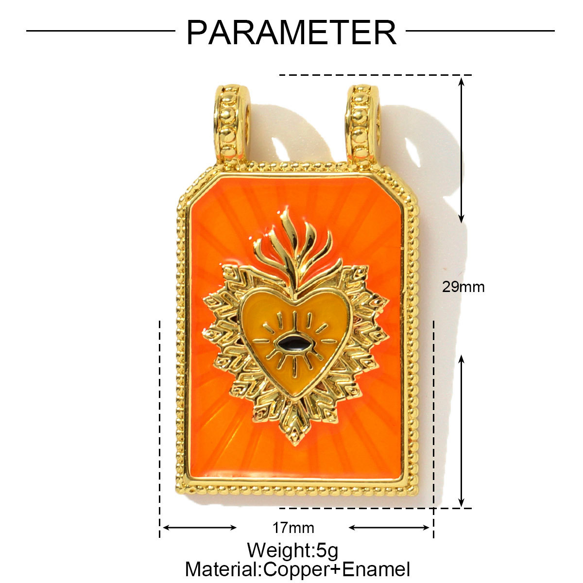 6pcs/pack Copper Zircon Tarot Cards DIY Charms Enamel Heart Evil Eye Hand Pendants Women Necklace Making Jewelry Accessories